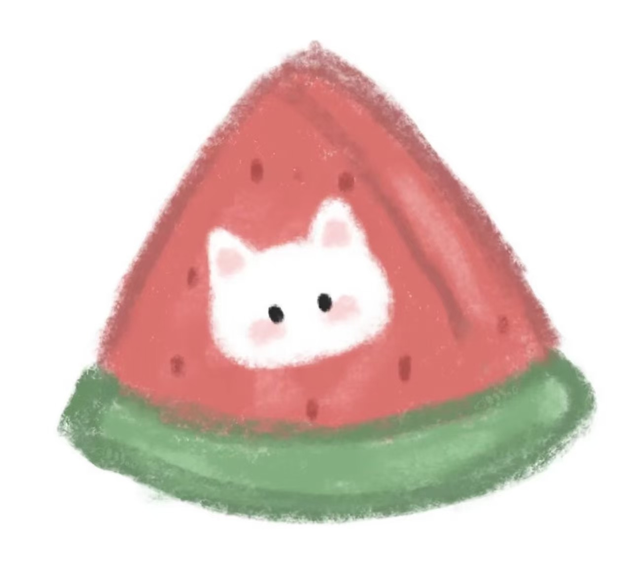 手绘猫咪西瓜